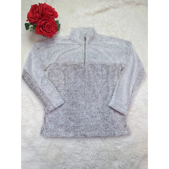 NWOT Dylan Brown And Gray Frosted Tip Faux Fur Pullover Size XS - Picture 1 of 11